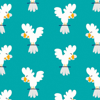 JUNGLE / parrots - Cotton woven fabric
