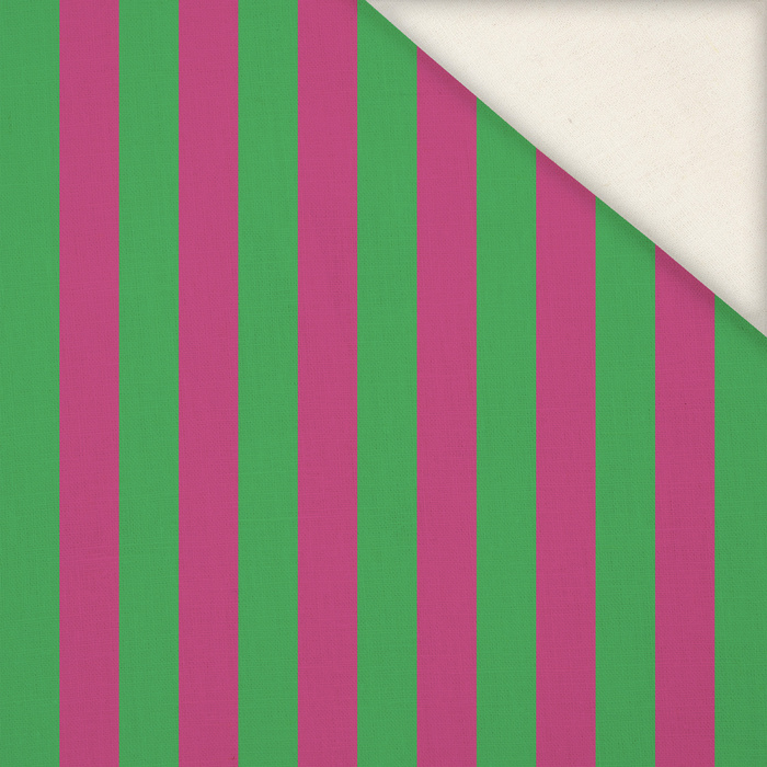 PINK-GREEN STRIPES - Len 100%