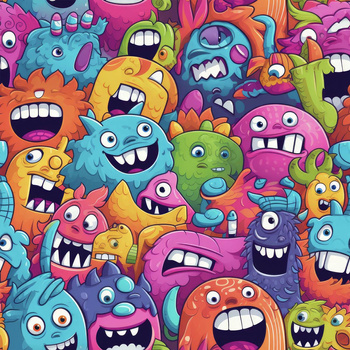 CRAZY MONSTERS M. 4 - Viskose Jersey