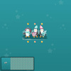 FRIENDS PENGUINS PAT. 2 / sea blue (CHRISTMAS PENGUINS) - PANORAMIC PANEL 60 cm