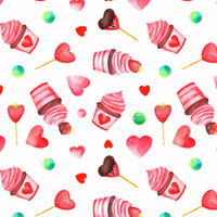 ICE CREAM AND STRAWBERRIES - Cotton woven fabric