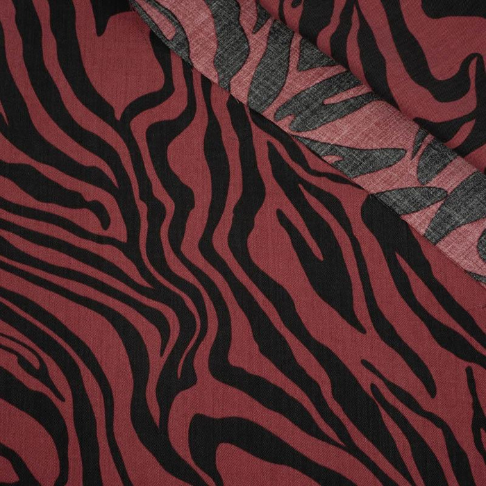 ZEBRA / maroon - Lyocell woven fabric