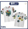 2-PACK - KID’S T-SHIRT - DINO pat. 1 - sewing set