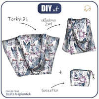 XL Tasche mit Utensilientasche 2 in 1 - AQUARELL BLÄTTER 2.0 - Nähset