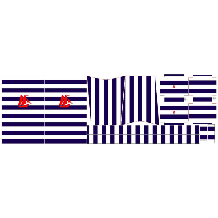 XL Tasche mit Utensilientasche 2 in 1 - ROTES SCHIFF - Nähset