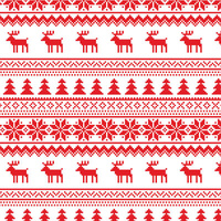 REINDEERS PAT. 2 / red - Cotton woven fabric