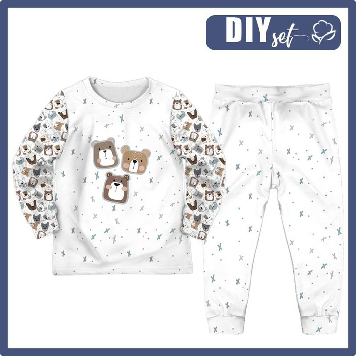 KINDERPYJAMAS "MIKI" - BÄREN / braun (STADTBÄREN) - Nähset
