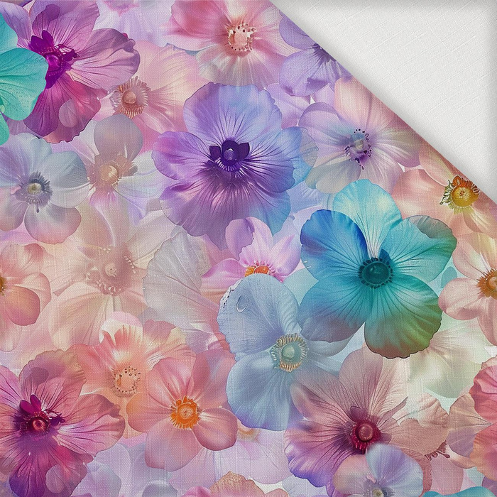 PASTEL FLOWERS WZ.9 - Woven Fabric for tablecloths