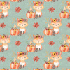 FOXES AND PUMPKINS pat. 2 / mint (FOXES AND PUMPKINS) - single jersey with elastane 