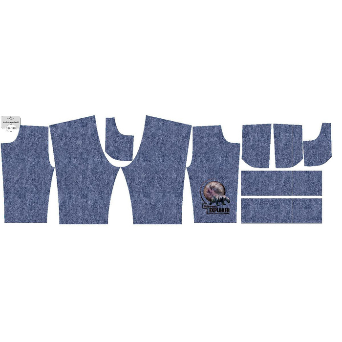 KID`S SHORTS (RIO) - GALAXY / ACID WASH / DARK BLUE - looped knit fabric 