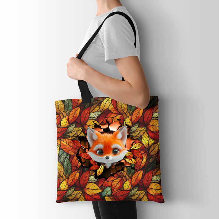 ANIMALS CRACKED wz.7 (FOX) - panel (60cm x 50cm) tkanina wodoodporna/ LIŚCIE / WITRAŻ WZ. 2 