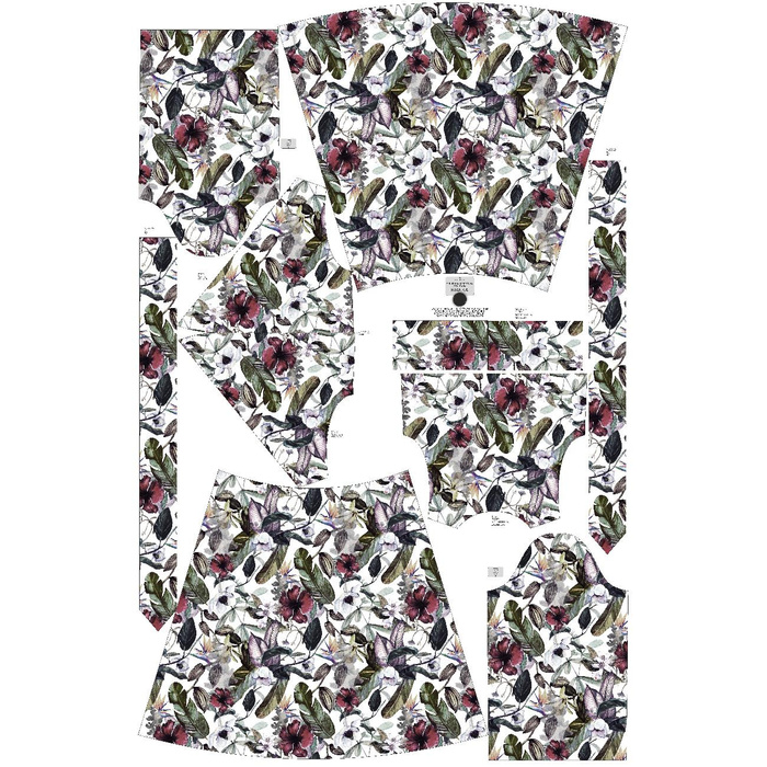 WRAP MIDI DRESS (BIANCA) - PARADISE FLOWERS - sewing set XL