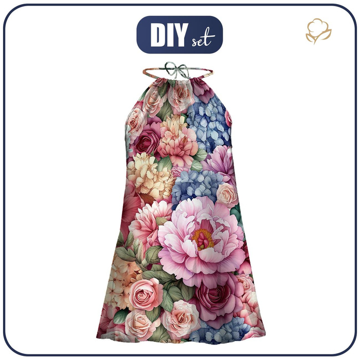 DRESS "DALIA" MINI (XXL-XXXL) - FLOWERS WZ. 3 - sewing set