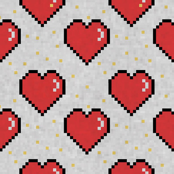 HEARTS (retro) / light grey