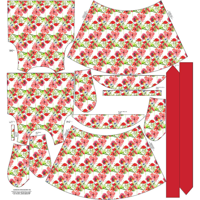 SUKIENKA "EMMA" - MAKI WZ. 2 (NA ŁĄCE) - Jersey wiskozowy z elastanem XL