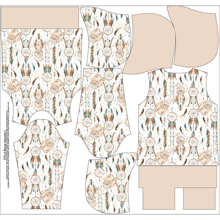 BLUZA DAMSKA "POLA" (XXL) CLASSIC Z KAPTUREM - DREAM CATCHERS wz.1 - zestaw do uszycia