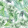 PALM LEAVES pat. 4 / white - Linen 100%