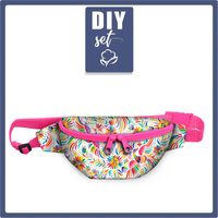 HIP BAG - FOLK ROOSTERS / white - small