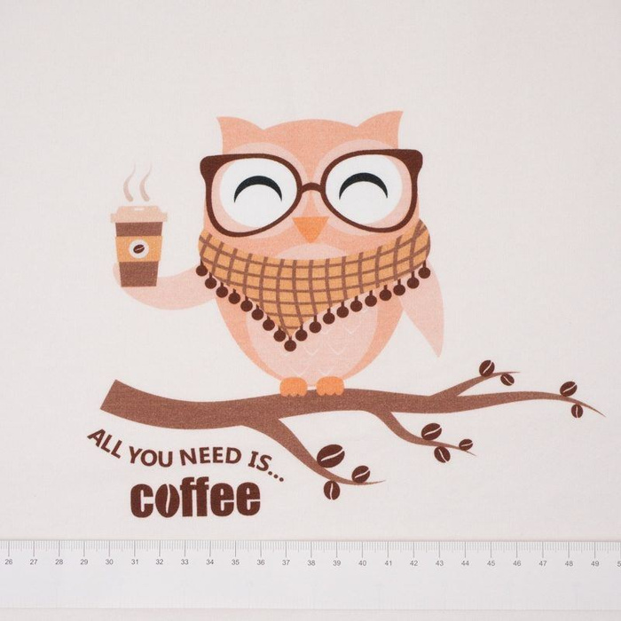 EULE MIT KAFFEE / beige - Paneel Sommersweat 