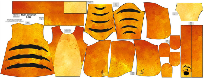 KINDER HOODIE (PARIS) - TIGER - Nähset (146/152)