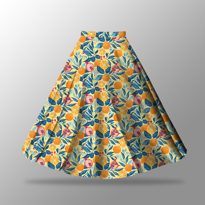 Skirt panel "MAXI" - crepe/ TUTTI FRUTTI PAT.5