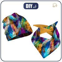 KID'S CAP AND SCARF (CLASSIC) - NEON FEATHERS 48-50