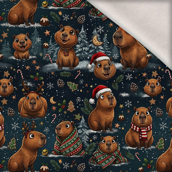 CHRISTMAS CAPYBARA - Wintersweat angeraut mit Elastan ITY