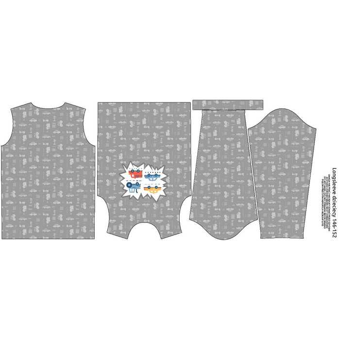 LONGSLEEVE - FAHRZEUGE m. 2 / weiß (ADVENTURE BEGINS) - Single Jersey (86/92)