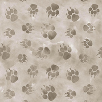 PAW PRINTS / BEIGE (SNOW LEOPARDS) - Nylon fabric Pumi
