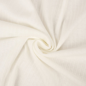 Cienka dzianina prążkowana - Cloud Dancer/ ECRU (D-02)