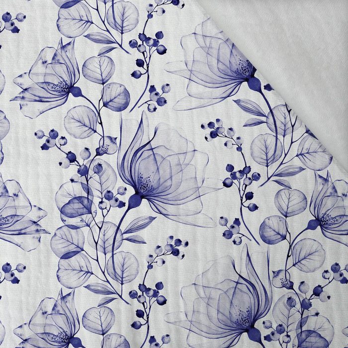 FLOWERS pat. 4 (Very Peri) - Cotton muslin