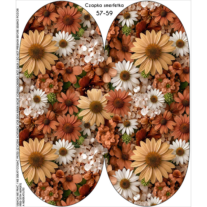 Czapka "Smerfetka" - AUTUMN FLOWERS WZ. 30 - 51-53