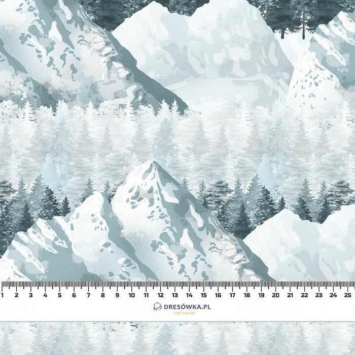 SNOWY PEAKS (WINTER IN MOUNTAINS) / large - brushed knitwear with elastane ITY