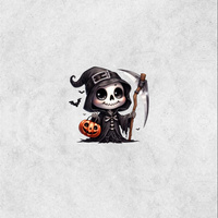 SKELETON CUTE HALLOWEEN WZ. 1 - PANEL (60cm x 50cm) Panama 220g