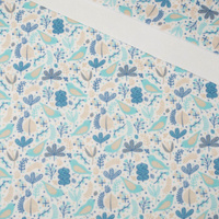 TÜRKISFARBENE VÖGEL - Mantelstoff / Flausch