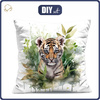 PILLOW 45X45 - WATERCOLOR TIGER - Cotton woven fabric - sewing set