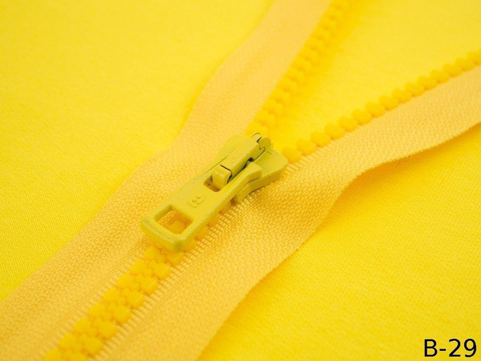 Kostěný zip 50cm dělitelný - citronový B-29
