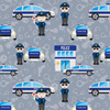 POLICE / dark grey - Cotton woven fabric