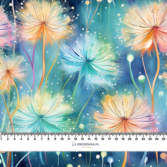 PASTEL FLOWERS WZ.10 - Wintersweat angeraut mit Elastan ITY