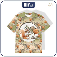 T-SHIRT DZIECIĘCY - JESIENNE LIŚCIE (JESIEŃ W LESIE) - single jersey (116/122)
