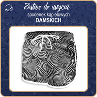 Damen Badeshorts - ZEBRA BLÄTTER L