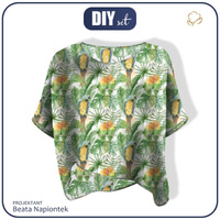 LEICHTE OVERSIZE BLUSE "ELENA" - PAPAGEIE m. 2 / weiß (JUNGLE) - Nähset