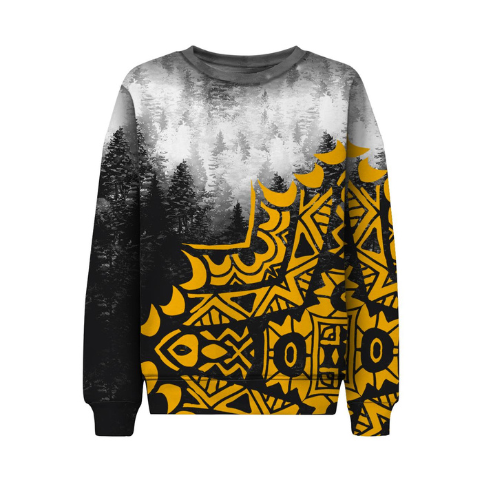 Jogginganzug für Kinder (MILAN) - MISTY MANDALA / WALD OMBRE - Nähset (110/116)