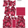 DÁMSKÁ MIKINA (MEGI) - DLOUHÁ S KAPUCÍ - MONSTERA 2.0 / viva magenta - teplákowina XXXL