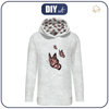 LONG WOMEN’S HOODIE (MEGI) - BUTTERFLY pat. 3 (GLITTER BUTTERFLIES) - looped knit fabric - XXL