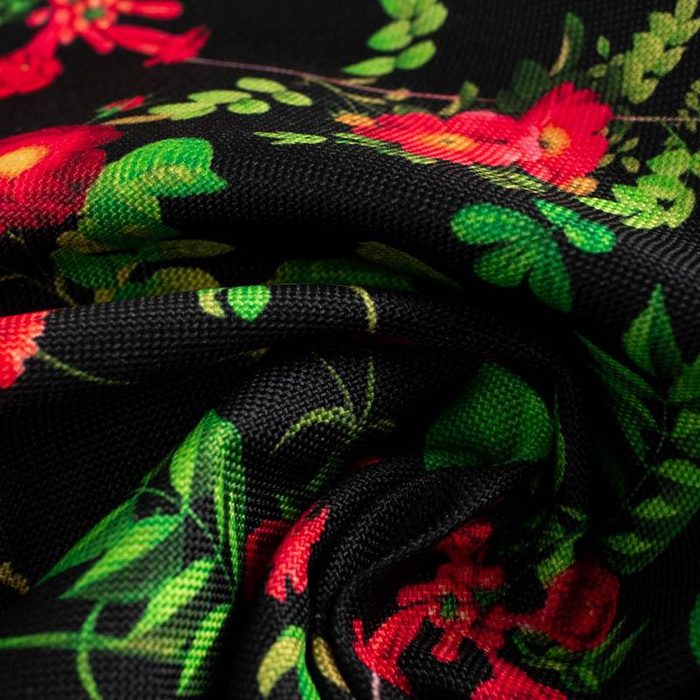 MINI RED GARDEN (PARADISE GARDEN)  - looped knit fabric with elastane