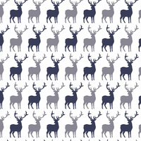 REINDEERS PAT. 4 (WINTER TIME) / white - Woven Fabric for tablecloths