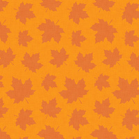 HALLOWEEN MAPLE LEAVES / pumpkin - Cotton woven fabric