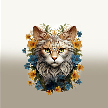 ANIMALS MANDALA wz.9 (cat) - panel (75cm x 80cm) teplákovina