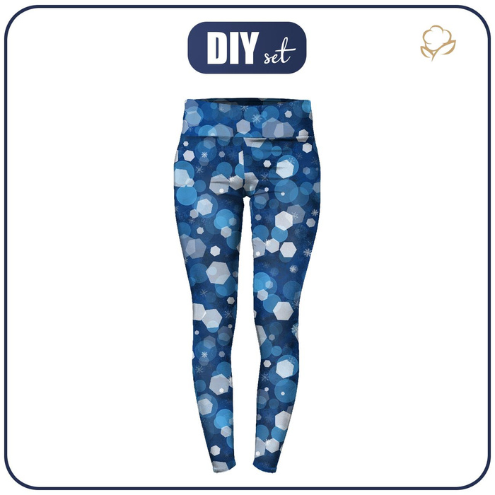THERMO LEGGINSY DAMSKIE (GRETA) - ZIMOWE HEKSAGONY (WINTER IS COMING) - zestaw do uszycia XL